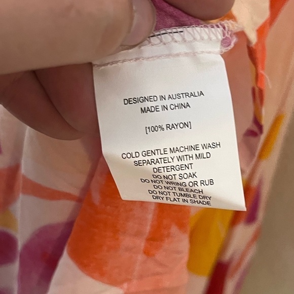 NWT ABEL THE LABEL Anthro Swish Multicolor Flutter Sleeve Maxi Dress XS Blogger - Picture 7 of 7